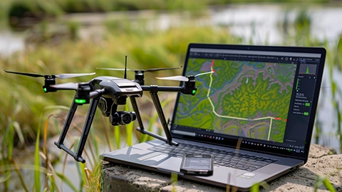 Mapa topográfico gerado por aerolevantamento com drone